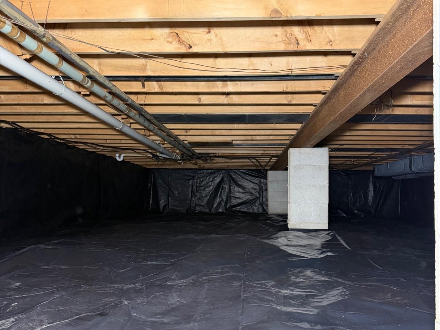 Crawl space mold removal in a Michigan home — after